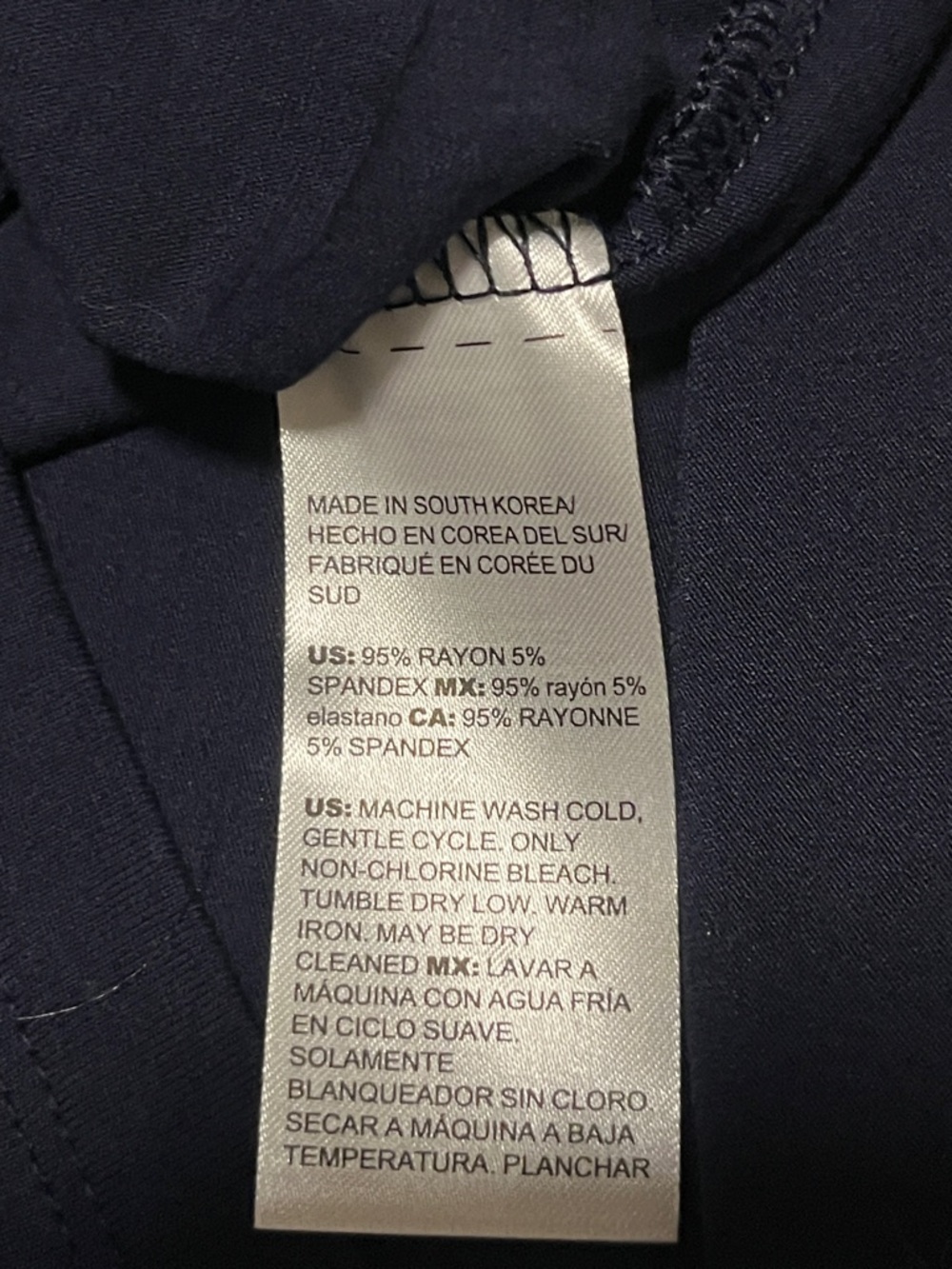 NWT Chico's Women's Navy Long Sleeve Scoop Neck Top-Chico’s Size 2 - Picture 8 of 8